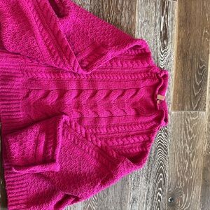 Women's Pink Cable Knit Sweater